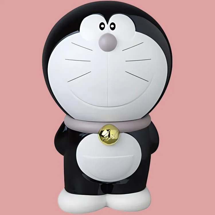 Fragment Design x Doraemon Ethylene Collective Doll 'Black' Trendy Figures-2