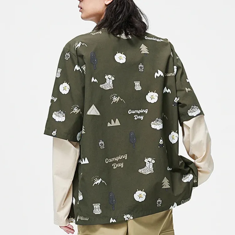 LINING CF Tracing Shirts Unisex Grape Leaf Green-3
