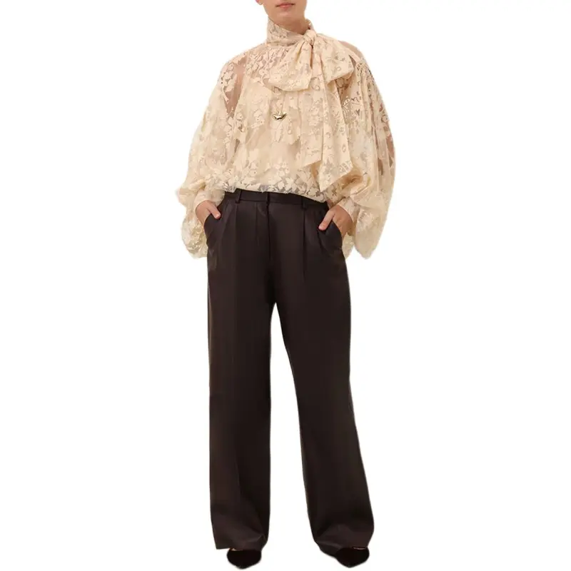 Zimmermann Illustration Wide-Leg Leather Pants-2