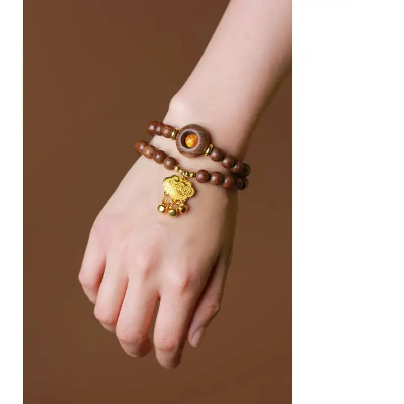 Lordship Golden Sandalwood Bead Chain Unisex-6