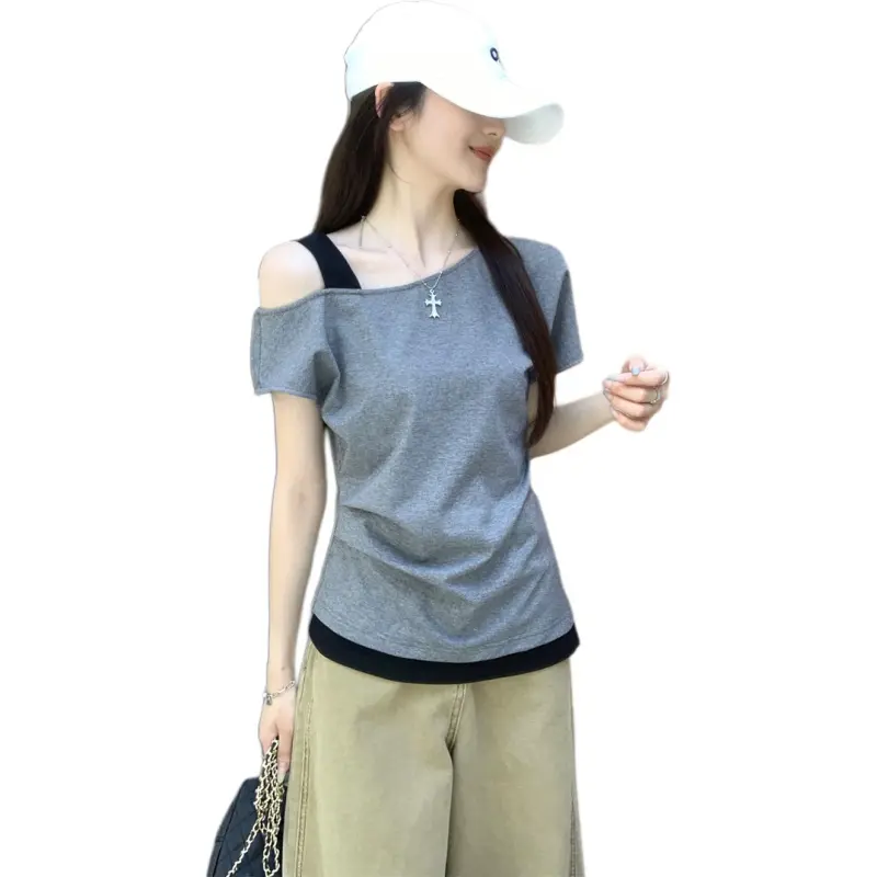 Mu Xiao Xin T Shirts Women's Gray-5