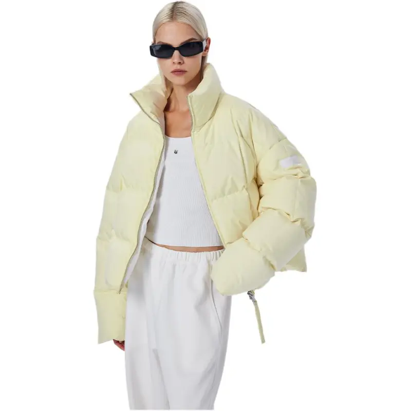 MEFUR Down Jacket Women's Checkerboard Turtle Patch Morning Yellow-4