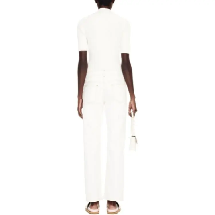 OFF WHITE Contrast stitching Straight leg Jeans-3