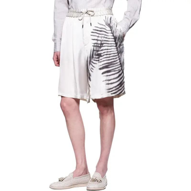 GIORGIO ARMANI Printed Cupro Flat front Bermuda Shorts-2