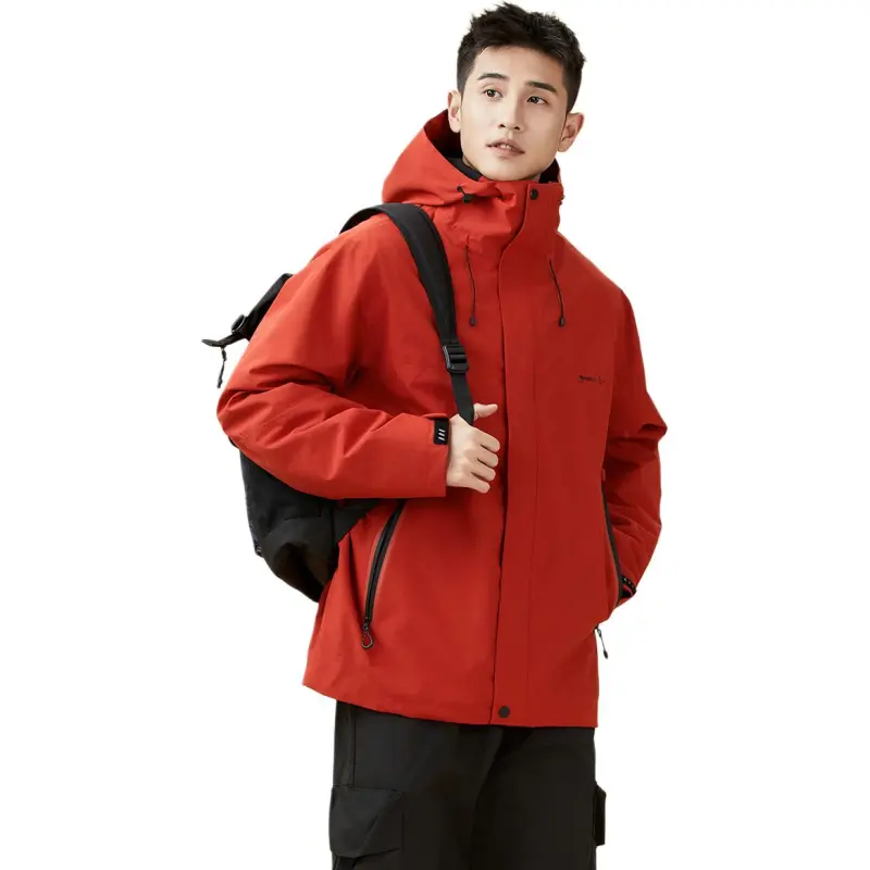 361° Water-Resistant Windproof Breathable Warm Windbreaker Jacket Unisex Persimmon Red/Persimmon Red-1