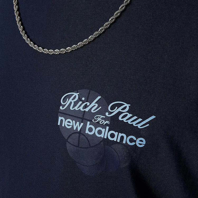 New Balance x Rich Paul T Shirt Men's Dark Blue-5