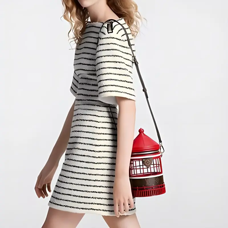 LOUIS VUITTON Phare Coated Canvas With Leather Bucket Bag, Shoulder Bag, Crossbody Bag Women's Red & Brown-3