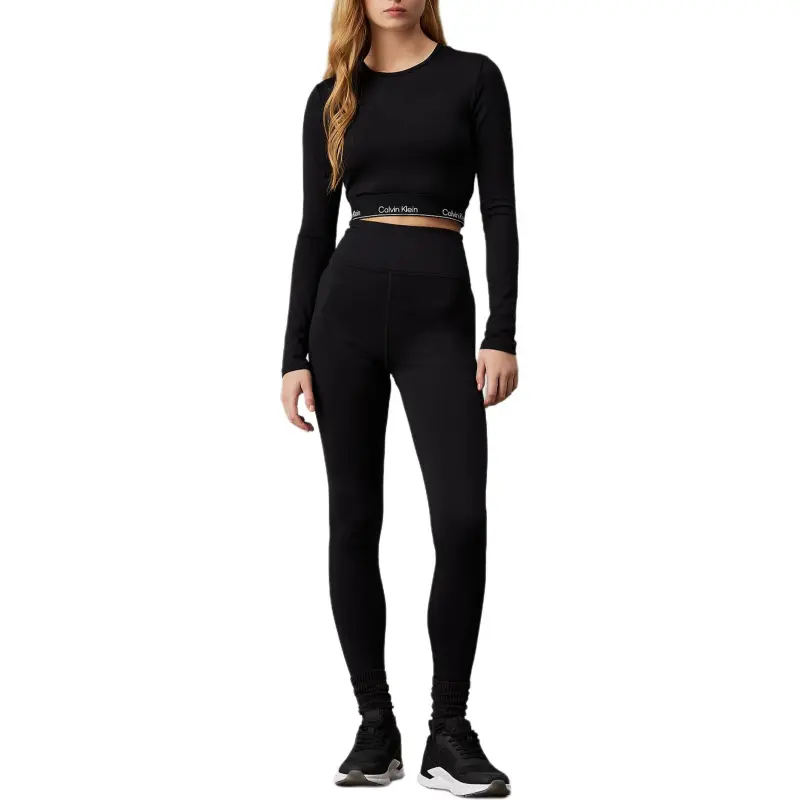 CALVIN KLEIN Logo Gym Leggings Sports Pants Women's Black-1