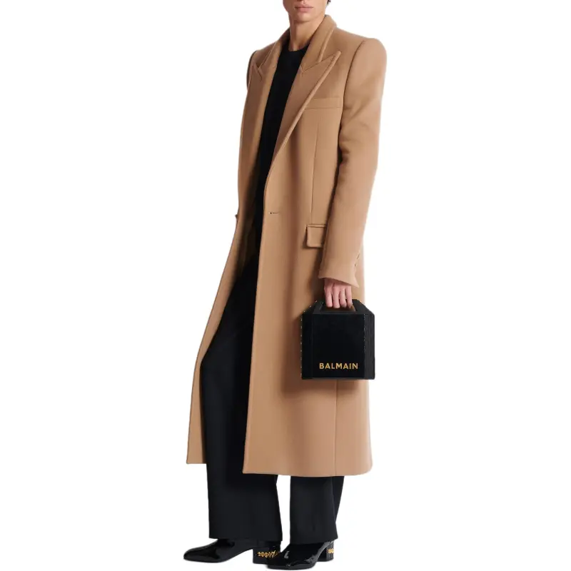 BALMAIN Buttoned Long Coat-1