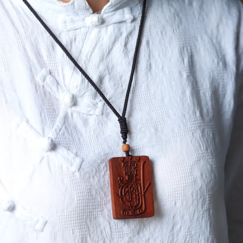 SHUZHUO Lightning Struck Wood Pendants Unisex-5