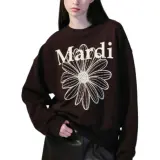 MARDI MERCREDI Flower Sweatshirt Oatmeal/Green