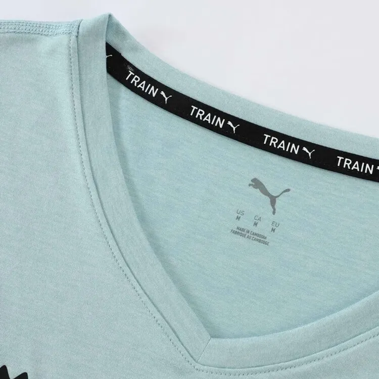 PUMA Train FavoriteHeather Cat T Shirt Women's Sapphire Stone Blue 21-1