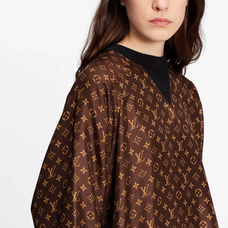 LOUIS VUITTON New Quarterly Products Of LV Long Sleeved Dresses Women's Brown-4