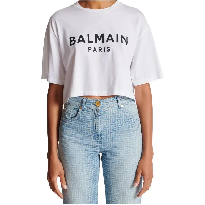 BALMAIN Logo print T shirt-1