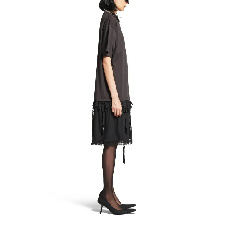 Balenciaga SS25 Short Sleeved Dress Regular Fit Women's Black-5