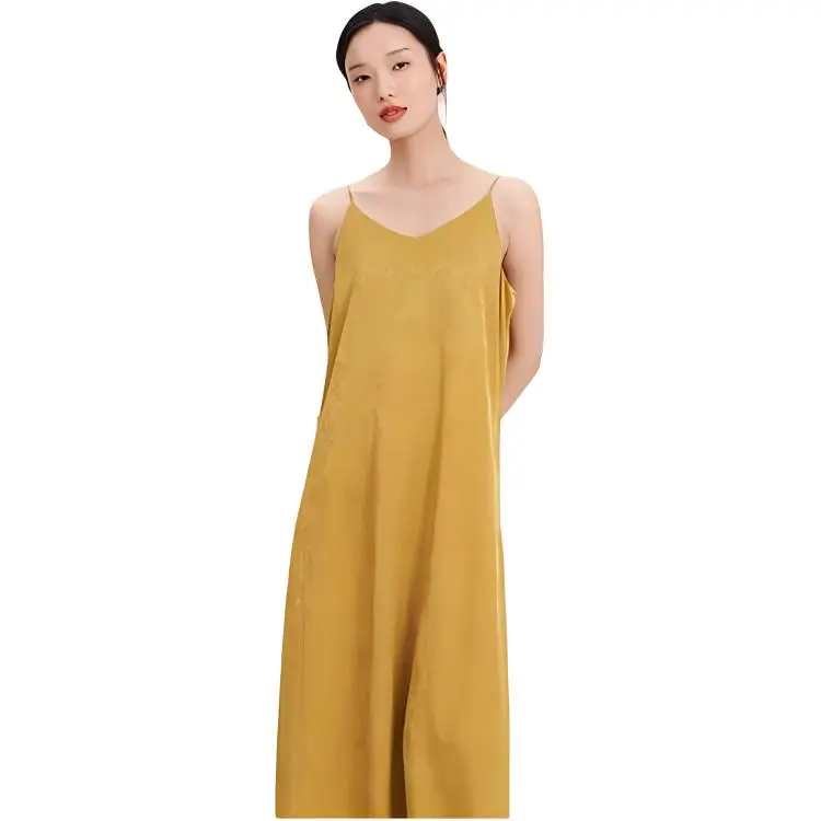 Fragment Slip Dresses Women's Ginger Yellow-1