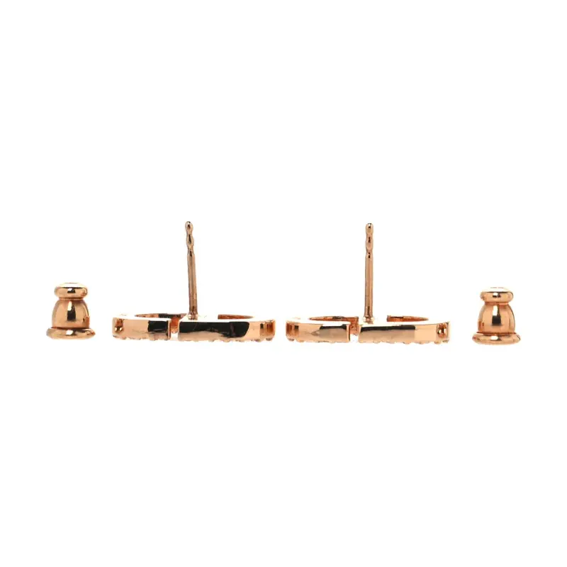 DIOR Crystal Stud Earrings Women's Rose Gold-2