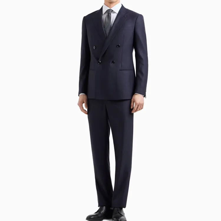 GIORGIO ARMANI Soho Line Double breasted Pinstriped Suit In Virgin Wool-1
