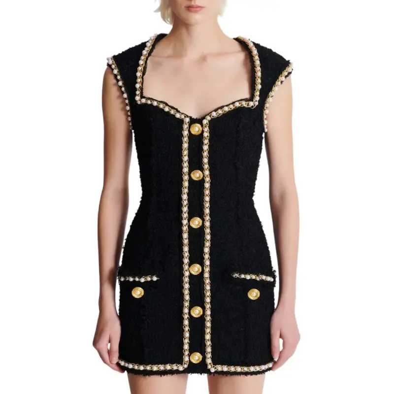BALMAIN Pearl Embellishment Dress-2