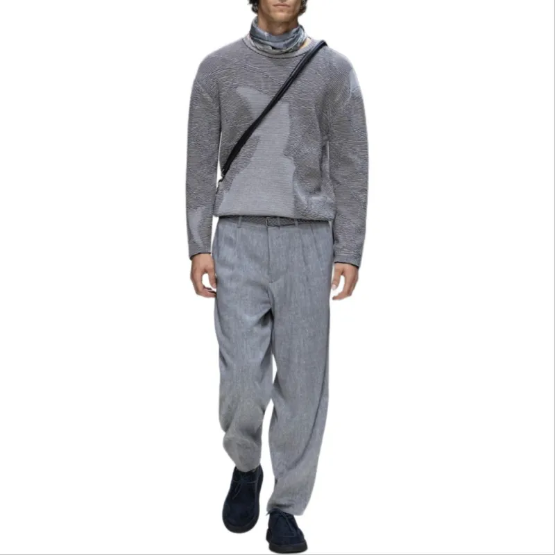 GIORGIO ARMANI Jacquard Cotton Viscose And Cashmere Crew neck Jumper-1