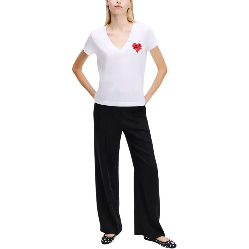 Karl Lagerfeld K/Heart V neck T shirt-2