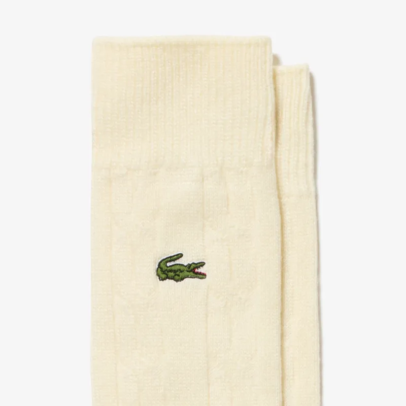 LACOSTE Mid Calf Socks Men's 1 Pack White-1