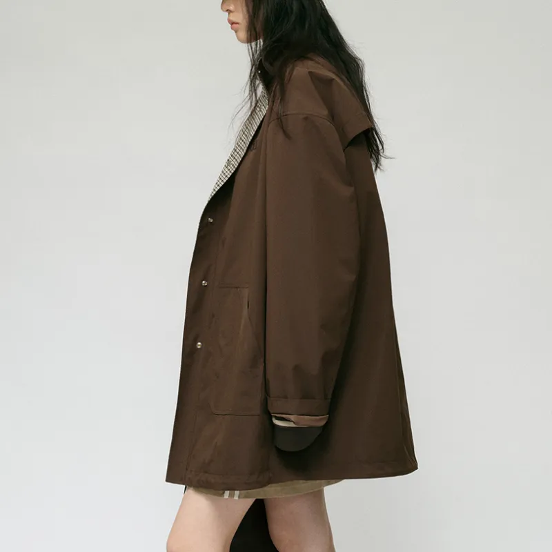 YOEYYOU Jackets Coats Women's Walnut Brown-3