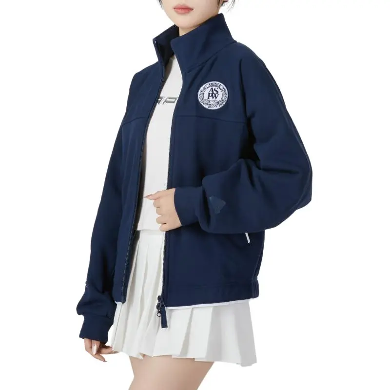 adidas Women'ss Letter Embroidered Running Training Jacket Blue-2