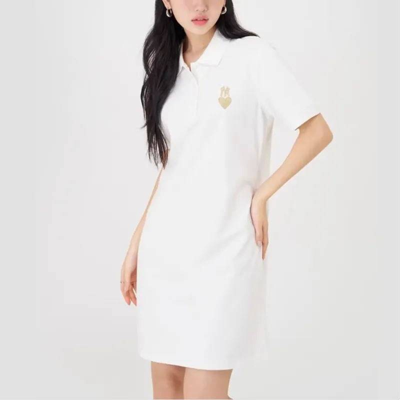MLB Short Sleeved Dresses Women's Cream White-2