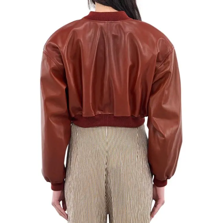 Petar Petrov Leather Jacket Women's Burgundy-1