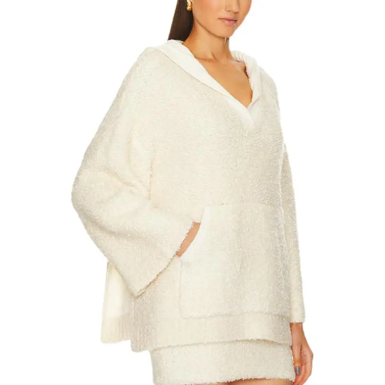 GRLFRND Velvet feel Coat Women's Ivory White-2
