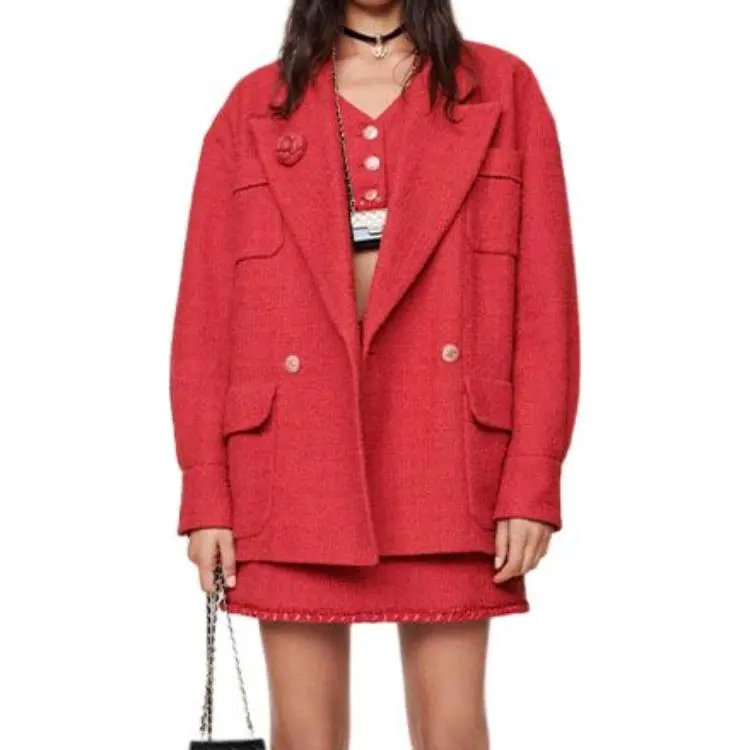 CHANEL SS22 Jackets Coats Women's Red-1
