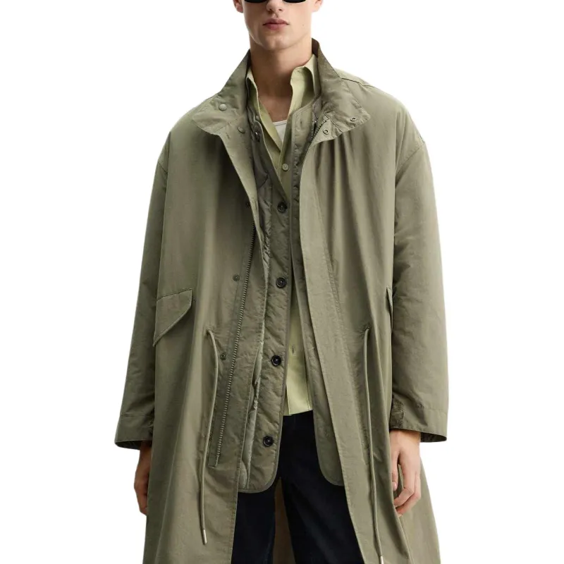 ZARA Trench Coats Men Khaki-2