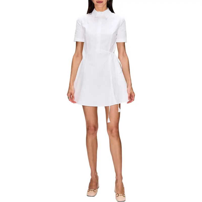 GUCCI Short Sleeved Dress Women's White-1