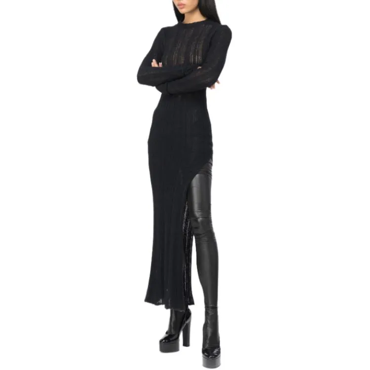 PINKO Long Sleeved Dress Women's Pure Black-3