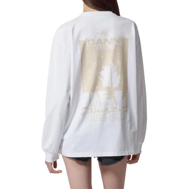 GANNI Logo Printed Crewneck Sweatshirt-4