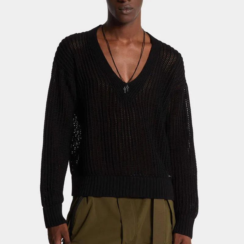 DSQUARED 2 V Neck Logo Plaque Knit Jumper-3
