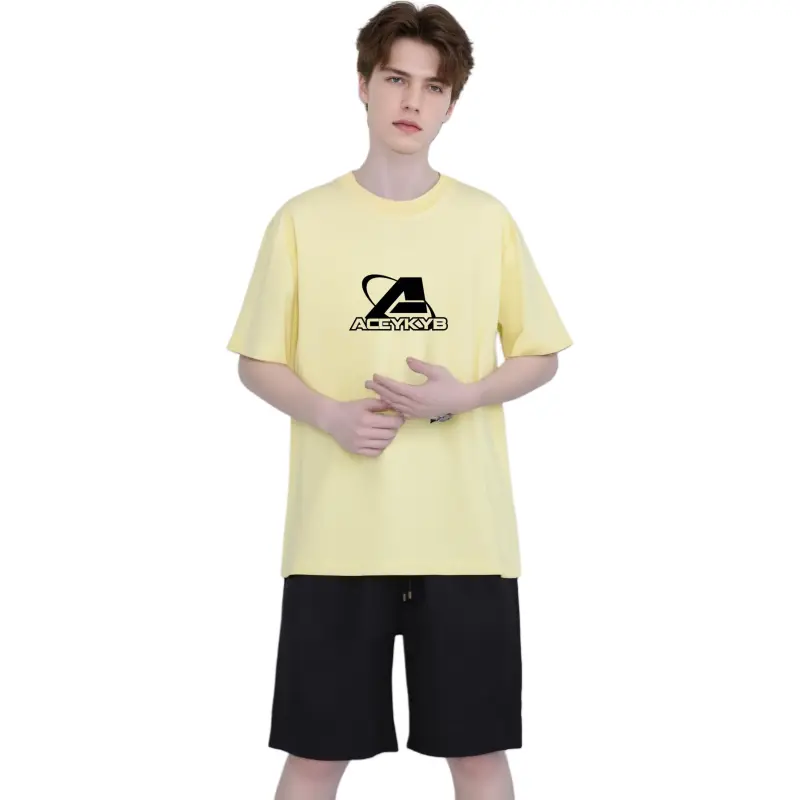 YK&YB T Shirts Unisex Light Yellow-3