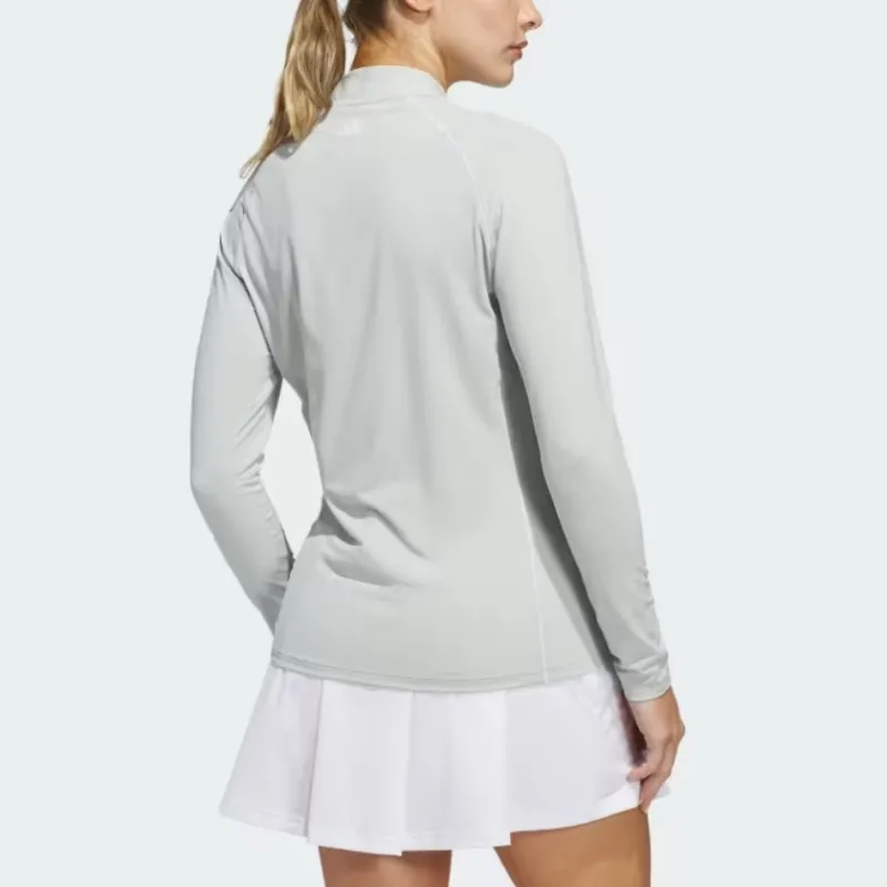 Adidas Free Shipping With AdiClub Ultimate365 Solid Quarter Zip Mock Polo Shirt-2