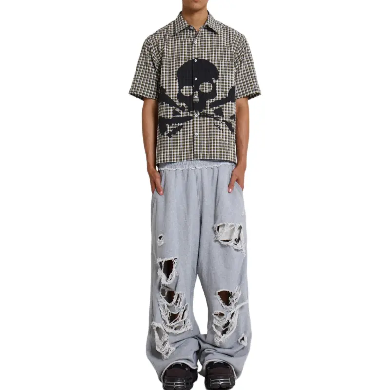 Jaded London Drift Series Drift Collection Distressed Grey Marl Loopback Monster Joggers Casual Pants Men's Gray-2