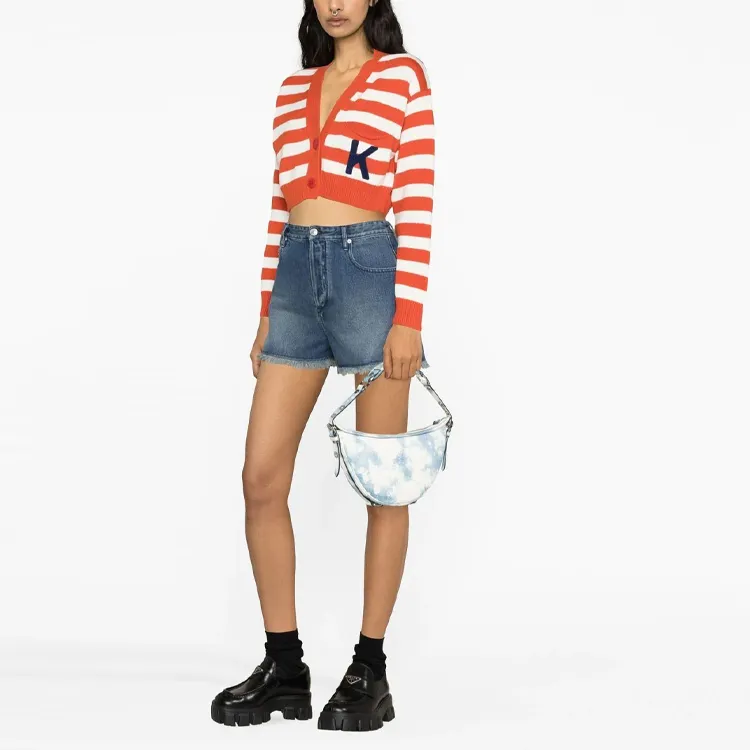 KENZO Striped Cropped Cardigan-3