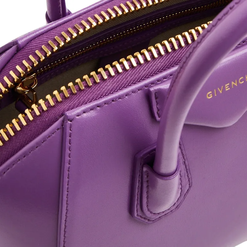 Givenchy Antigona Calfskin Shoulder Bag, Crossbody Bag, Handbag Mini Women's Purple-3