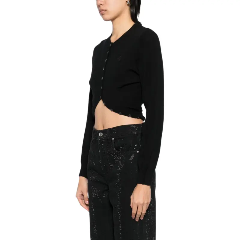 Alexander Wang Split Hem Cardigan Black-3