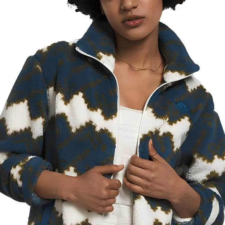 THE NORTH FACE Fleece Feminino Campshire Azul   PP Velvet feel Coat Women's Blue-2