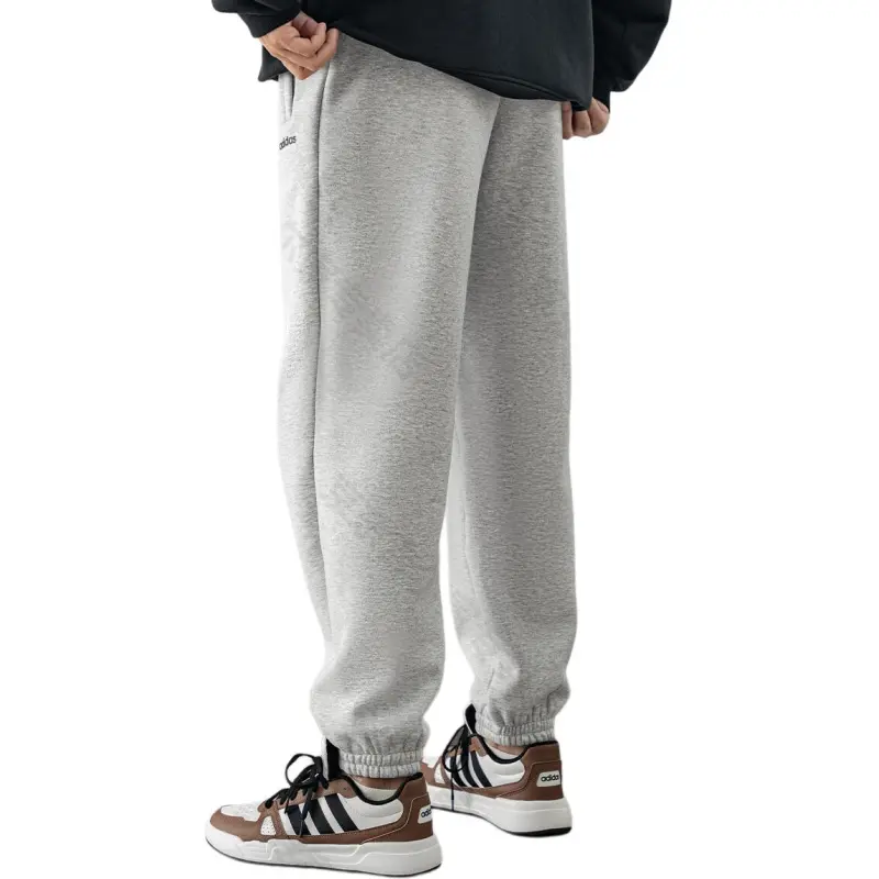 Adidas Knitted Sports Pants Men's Light Gray-4