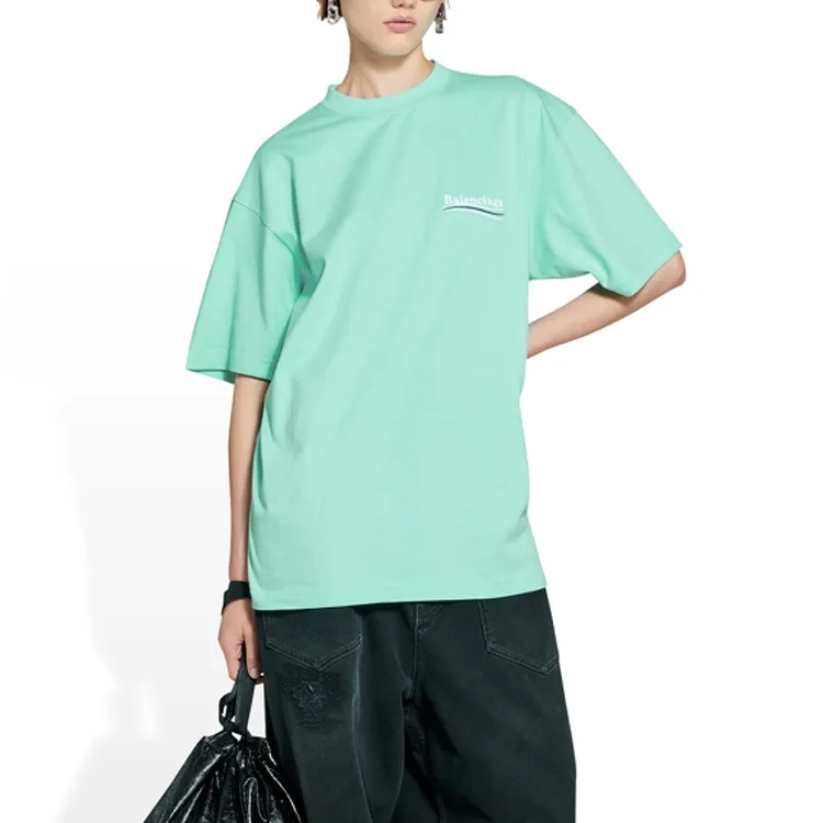 Balenciaga T Shirt Loose Fit Women's Mint Green-4
