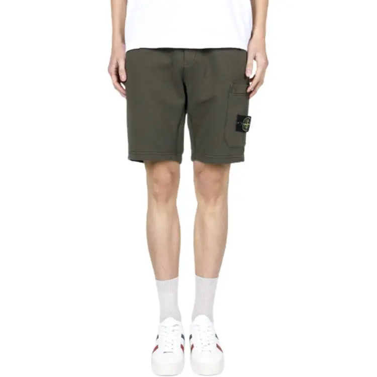 STONE ISLAND Fleece Logo Shorts-3