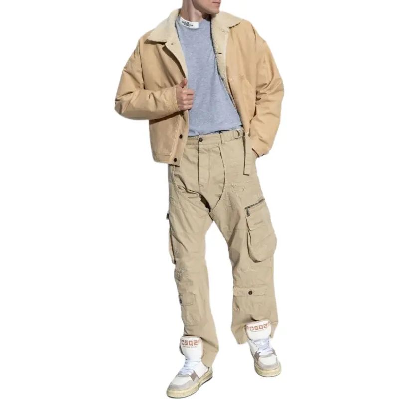 DSQUARED 2 Logo Embroidered Distressed Cargo Pants-1