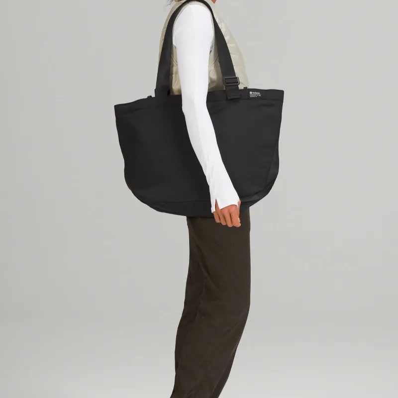 Lululemon Water-Resistant Fabric Tote Bag Shopping Bag Handbag Unisex Black-3