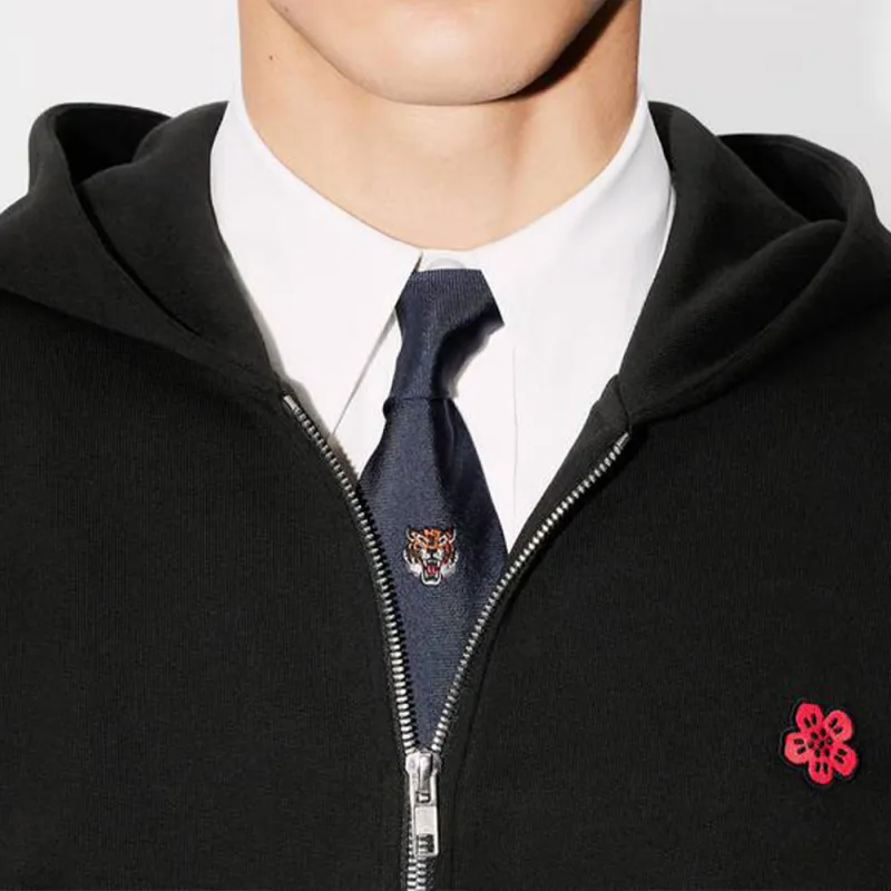 KENZO Boke Flower Embroidered Zipped Hoodie-4